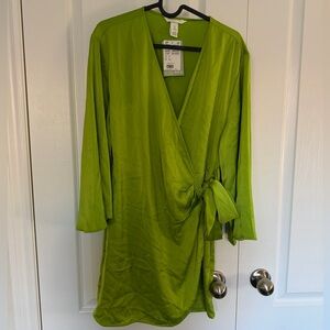 H&M Lime Green V-Neck Dress